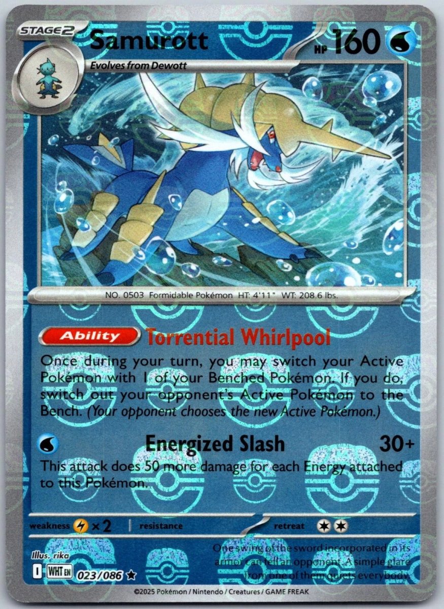 Samurott - 023/086 (Master Ball Pattern) - SV: White Flare (WHT) by SAFAQATI on MYNTED