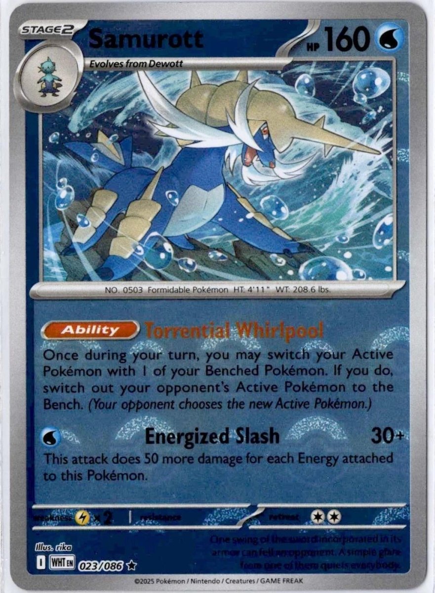 Samurott - 023/086 (Poke Ball Pattern) - SV: White Flare (WHT) by SAFAQATI on MYNTED