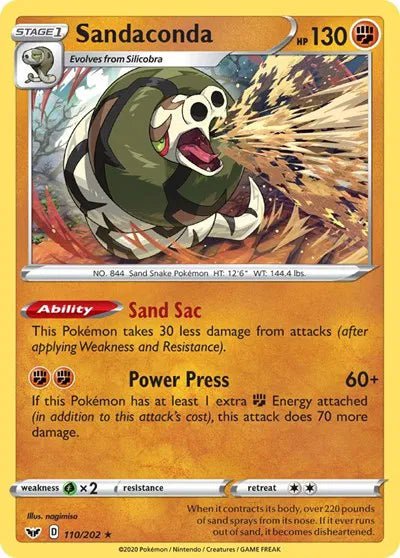 Sandaconda (Holofoil) (110) Sword & Shield Base Set Holo Rare 110/202 by PokeSource on MYNTED