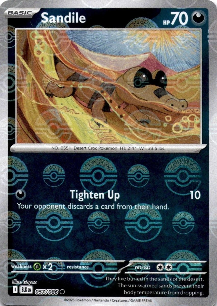 Sandile - 057/086 (Poke Ball Pattern) - SV: Black Bolt (BLK) by SAFAQATI on MYNTED