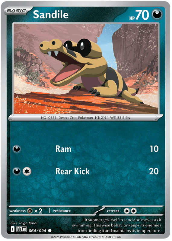 Sandile 064/094 Common | Mega Evolution – Phantasmal Flames by Worth the XP on MYNTED