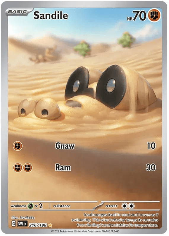 Sandile Scarlet & Violet Base Set Illustration Rare 216/198 by Schmutzfink TCG on MYNTED