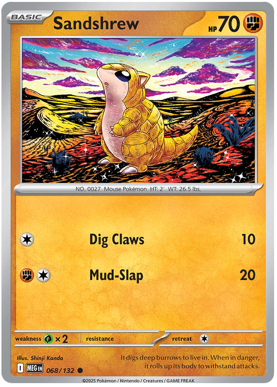 Sandshrew 068/132 Reverse Holo | Mega Evolution by Worth the XP on MYNTED