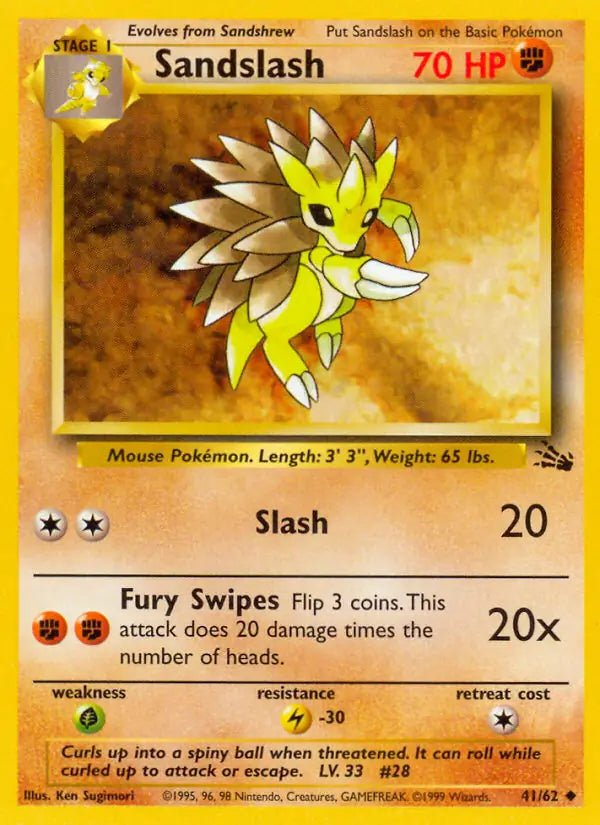 Sandslash - 41/62 - Fossil (Unlimited) LP by The Archive Stop on MYNTED