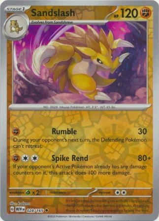 Sandslash [Reverse Holo] 28 Pokemon Scarlet & Violet 151 by Shaibz TCG on MYNTED