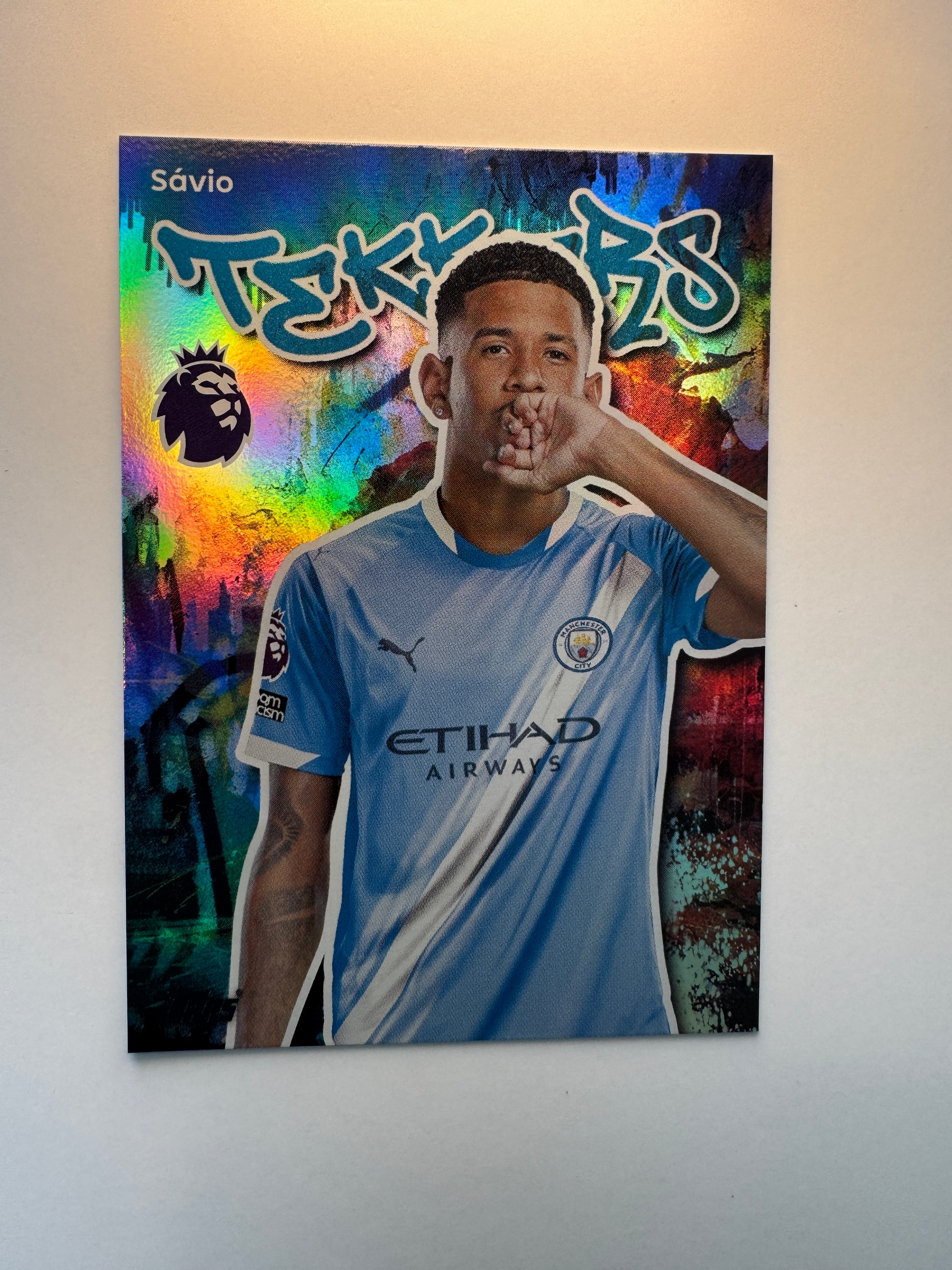 Savio #198 Tekkers Foil Insert — 2025-26 Topps Premier League — Manchester City