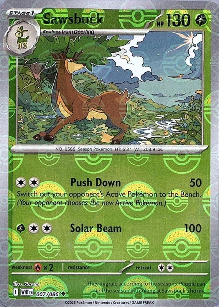 Sawsbuck - 007/086 (Poke Ball Pattern) - SV: White Flare (WHT) by SAFAQATI on MYNTED