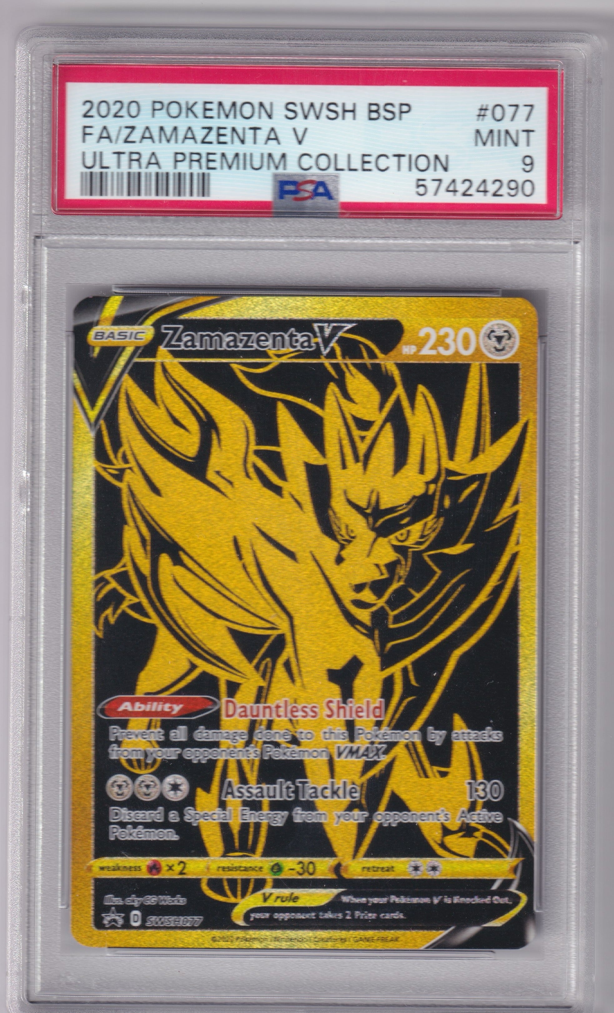 PSA 9 Zamazenta V Sword & Shield Promo Promo SWSH077