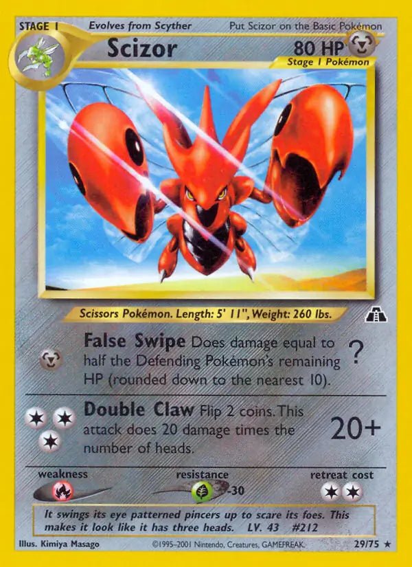 Scizor (29) Neo Discovery Rare • 29 Unlimited by Marnie’s TCG on MYNTED