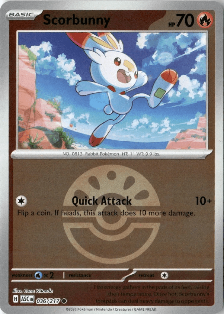 Scorbunny - 036/217 (Friend Ball) - ME: Ascended Heroes (ASC) by SAFAQATI on MYNTED