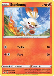 Scorbunny (Reverse Holofoil) (031) Sword & Shield Base Set Common 031/202 by PokeSource on MYNTED
