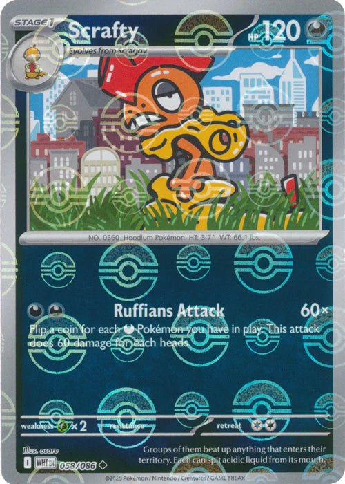 Scrafty - 058/086 (Poke Ball Pattern) - SV: White Flare (WHT) by SAFAQATI on MYNTED