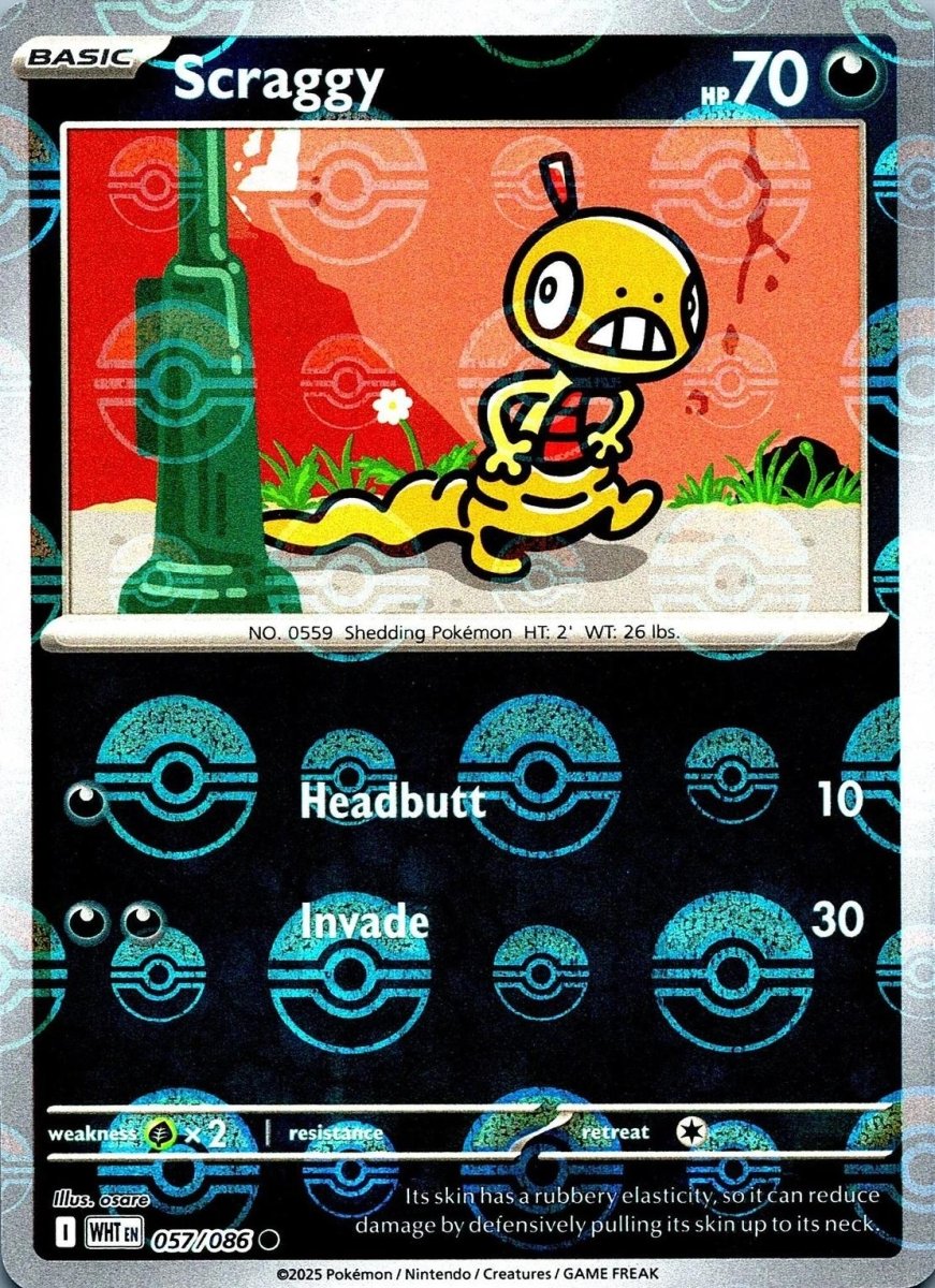 Scraggy - 057/086 (Poke Ball Pattern) - SV: White Flare (WHT) by SAFAQATI on MYNTED