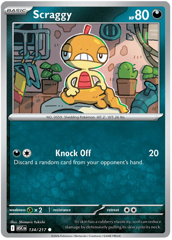 Scraggy 134/217 Common | Mega Evolution – Ascended Heroes by Worth the XP on MYNTED