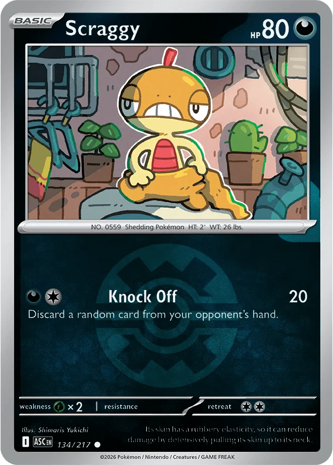 Scraggy (Quick Ball) 134/217 (Ascended Heroes) by Collectorbull on MYNTED