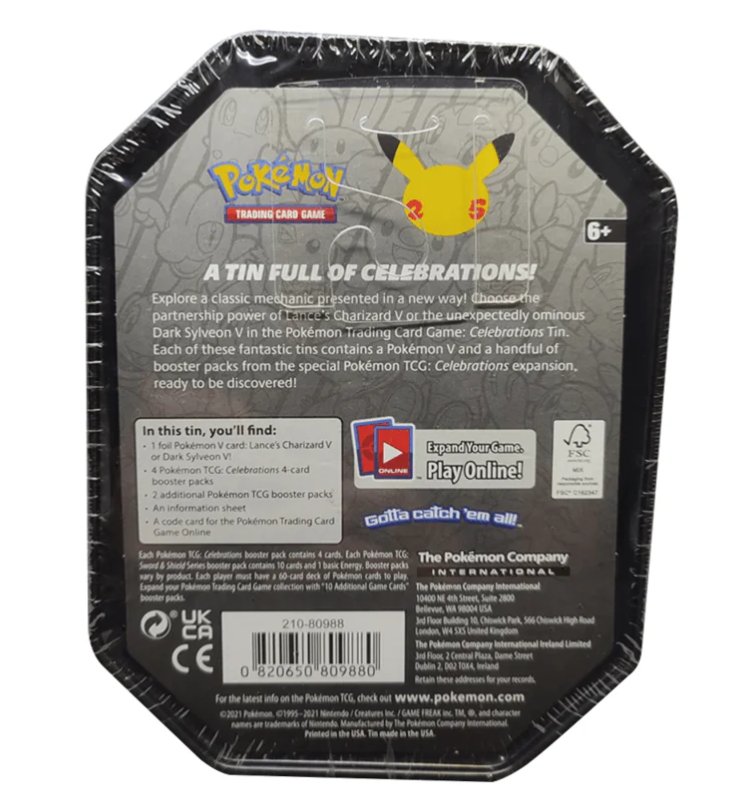 Pokemon 25th Anniversary Celebrations Tin Dark Sylveon V