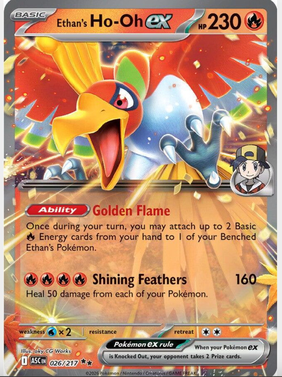 Ethan's Ho-Oh Ex #26 Pokemon Ascended Heroes
