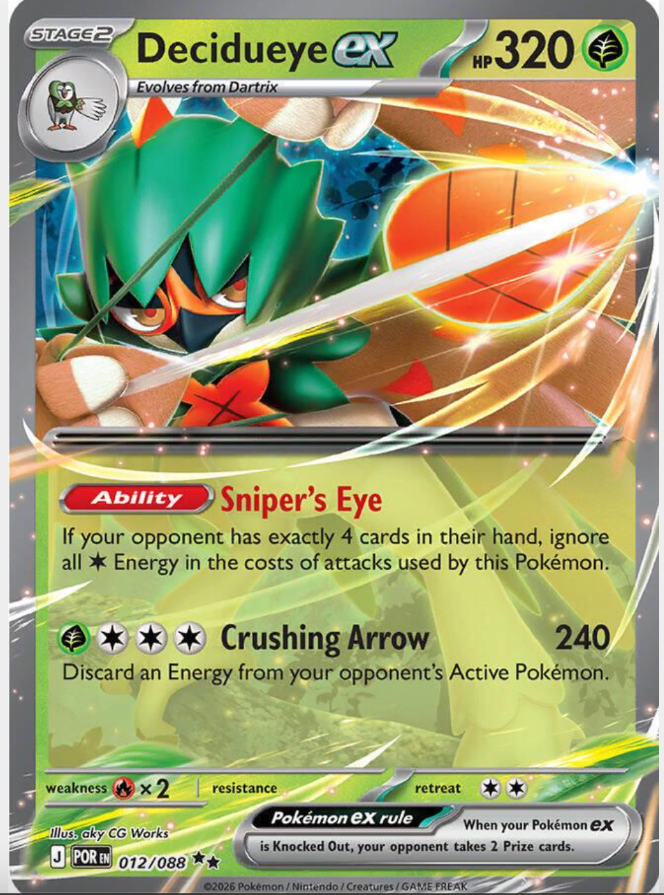 Decidueye Ex #12 Pokemon Perfect Order