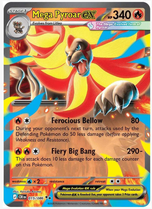 Mega Pyroar ex - 015/086 - ME04: Chaos Rising (CRI)