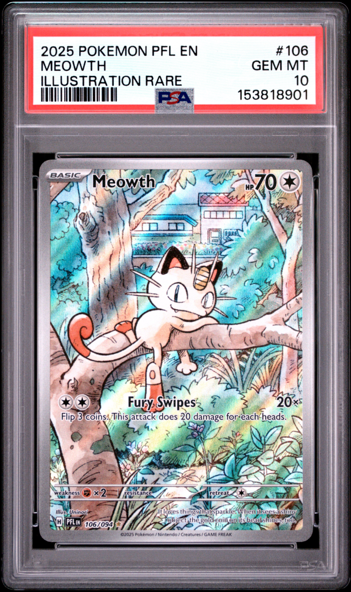 PSA 10 Meowth Phantasmal Flames