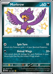 Murkrow (Shiny Rare) 181/091 - Paldean Fates