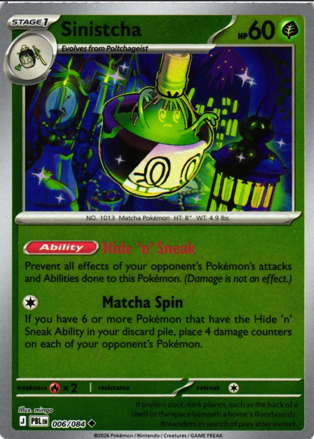 Sinistcha 006/084 Pitch Black Reverse Holo Rare