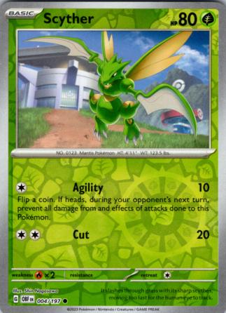 Scyther [Reverse Holo] 4 Pokemon Obsidian Flames by Moe‘s Vault on MYNTED