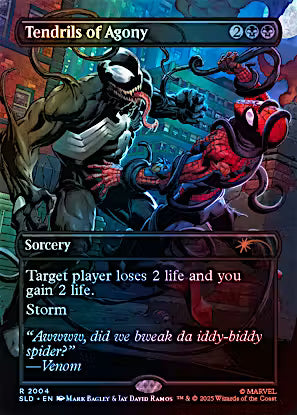 MTG Magic The Gathering Marvel Spiderman Secret Liar Drop Tendrils of Agony (Foil ) R