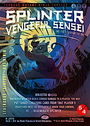 MTG Magic The Gathering Teenage Mutant Ninja Turtles Secret Liar Drop Splinter, Vengeful Sensei (Foil) R