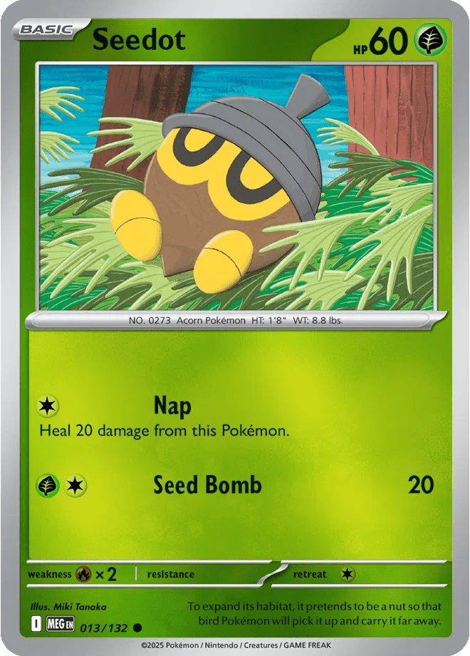 Seedot Mega Evolution Common • 013/132 Reverse Holofoil by Shark Pop Culture on MYNTED
