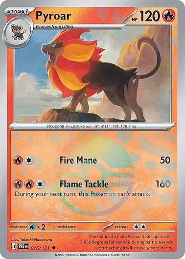 Pyroar POKEBALL REVERSE HOLO Prismatic Evolutions 016/131