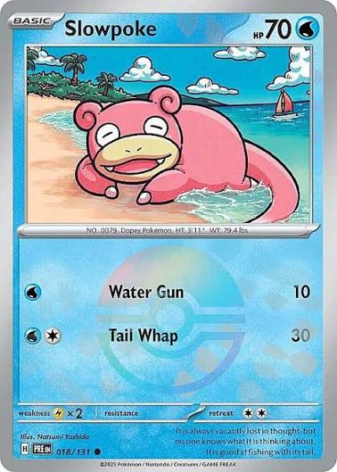 slowpoke POKEBALL REVERSE HOLO Prismatic Evolutions 018/131