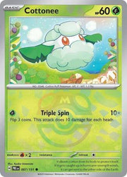 cottonee MASTER BALL REVERSE HOLO Prismatic Evolutions 007/131