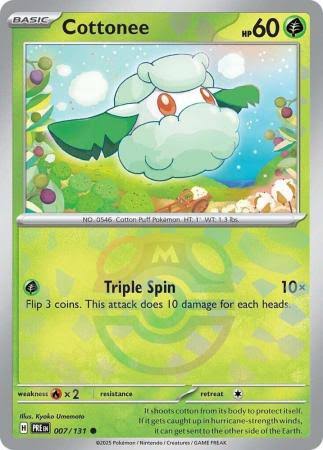 cottonee MASTER BALL REVERSE HOLO Prismatic Evolutions 007/131