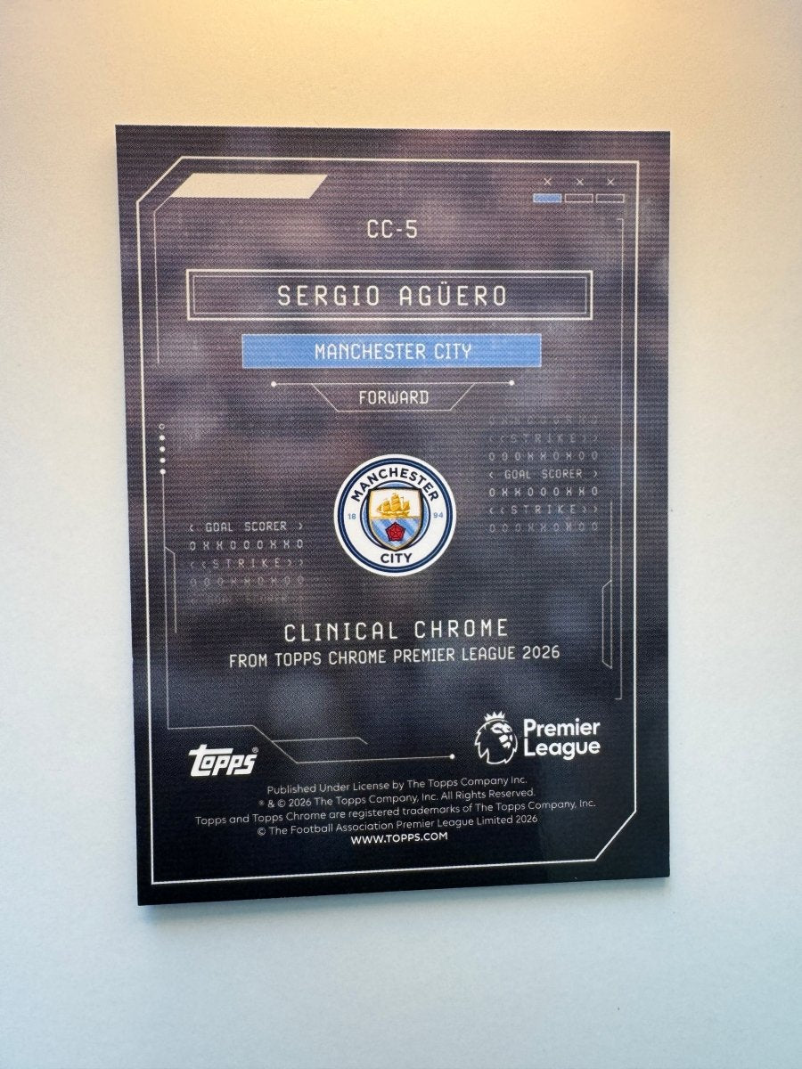 Sergio Agüero Clinical Chrome — 2026 Topps Chrome Premier League — Manchester City Legend by KitRoom Cards on MYNTED