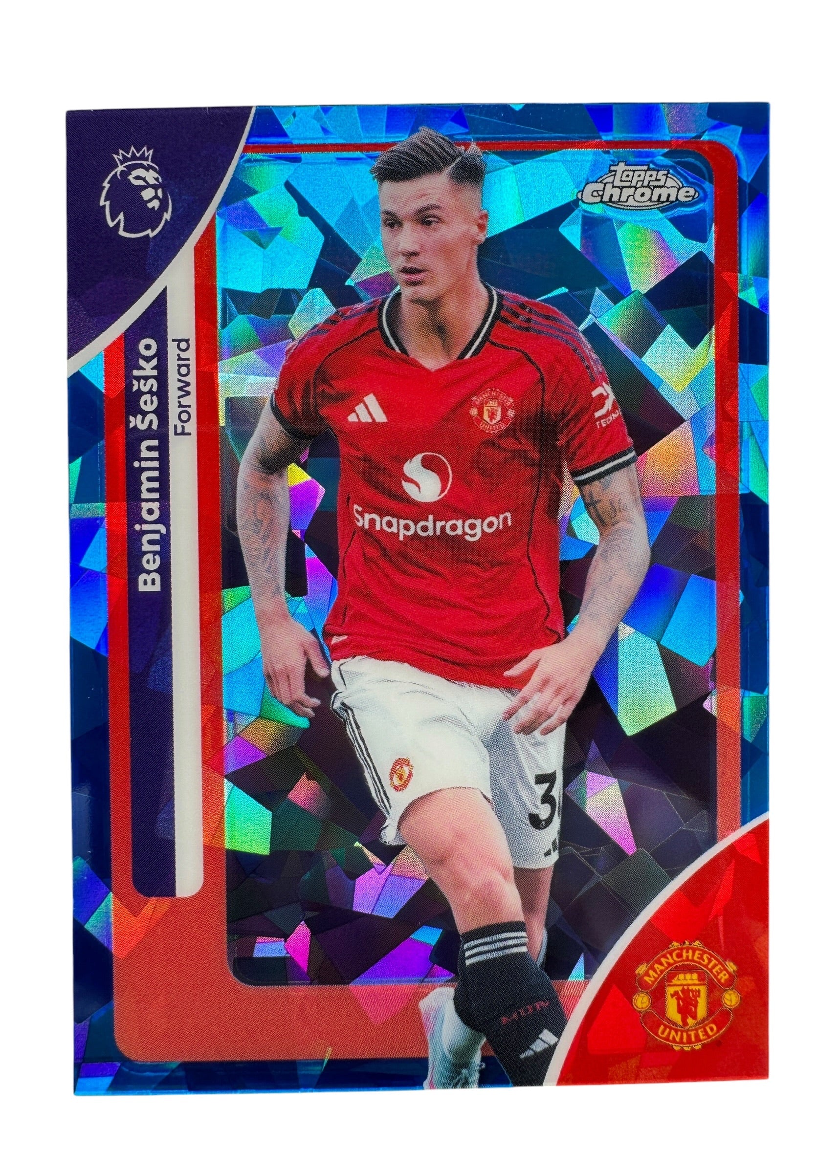 Benjamin Sesko - Man United - Topps Chrome Premier League 2026-  Blue Mosaic Refractor