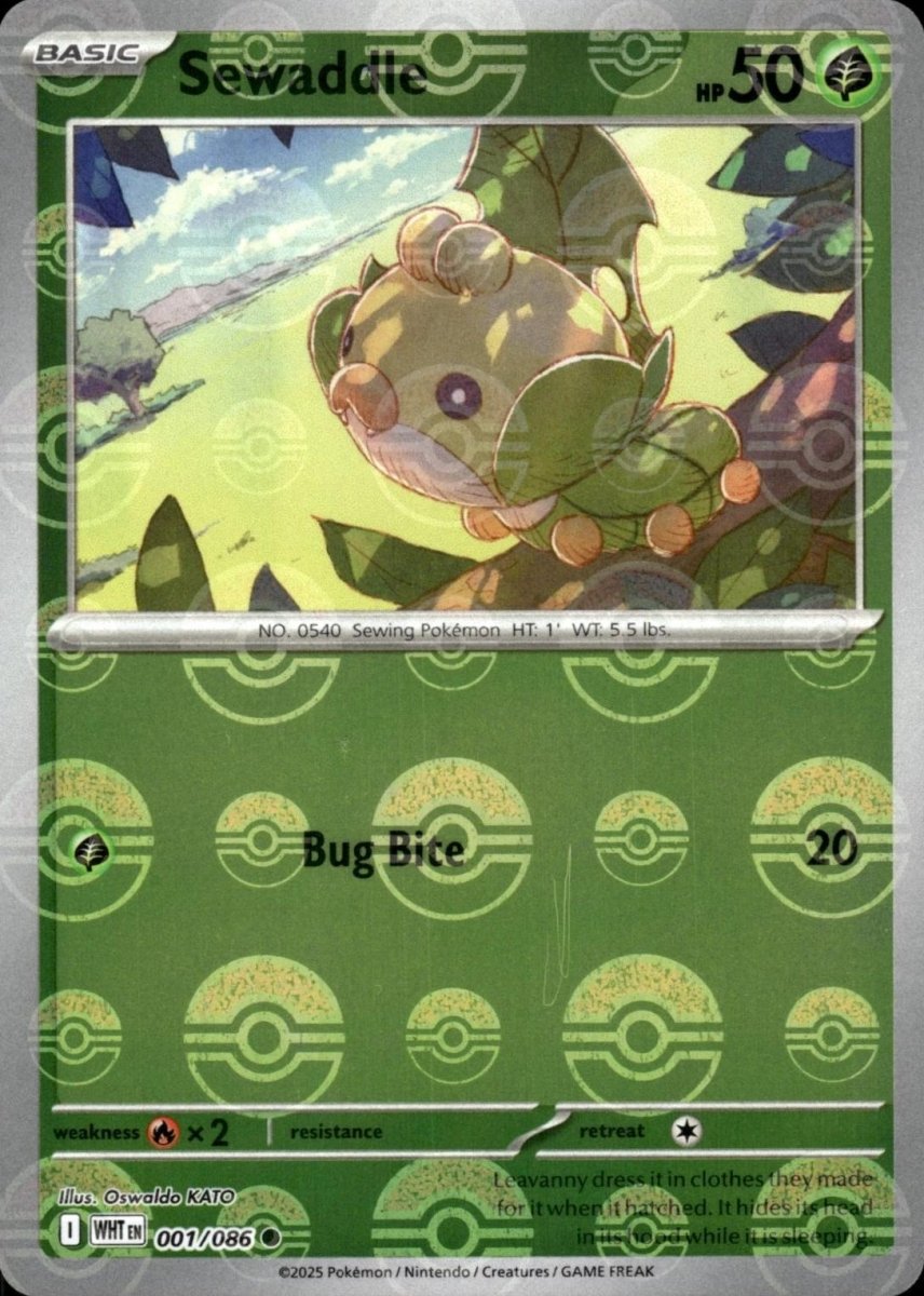Sewaddle - 001/086 (Poke Ball Pattern) - SV: White Flare (WHT) by SAFAQATI on MYNTED