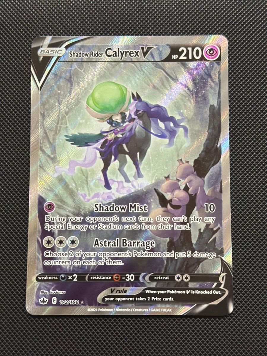 Shadow Rider Calyrex V (Alternate Full Art) Chilling Reign Ultra Rare • 172/198 Holofoil by Marnie’s TCG on MYNTED