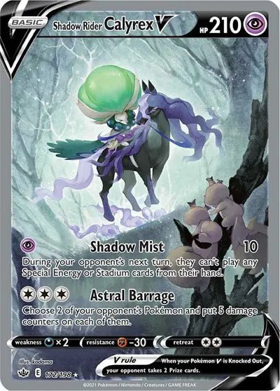 Shadow Rider Calyrex V (Alternate Full Art) Chilling Reign Ultra Rare • 172/198 Holofoil by Marnie’s TCG on MYNTED