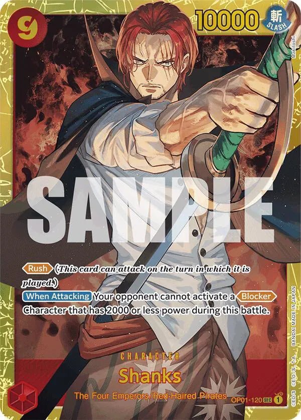 Shanks (OP01 - 120) (Reprint) Premium Booster SEC OP01 - 120 by Schmutzfink TCG on MYNTED