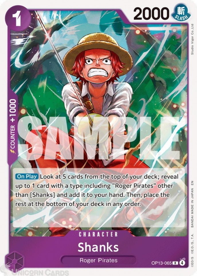 Shanks OP13 - 065 One Piece Carrying On His Will English Holo Rare by Coolectibles on MYNTED