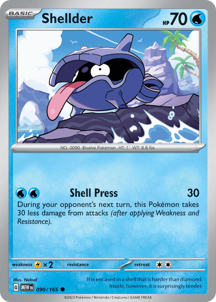 Shellder · 151 (MEW) 090 (Normal) by PokeMarsi on MYNTED
