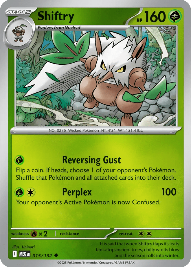 Shiftry Mega Evolution Uncommon • 015/132 Reverse Holofoil by Shark Pop Culture on MYNTED