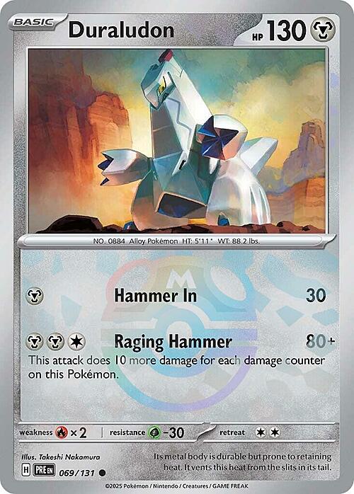 duraludon MASTER BALL REVERSE HOLO Prismatic Evolutions 069/131