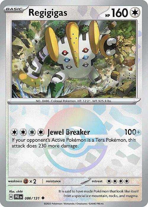 regigigas POKEBALL REVERSE HOLO Prismatic Evolutions 086/131