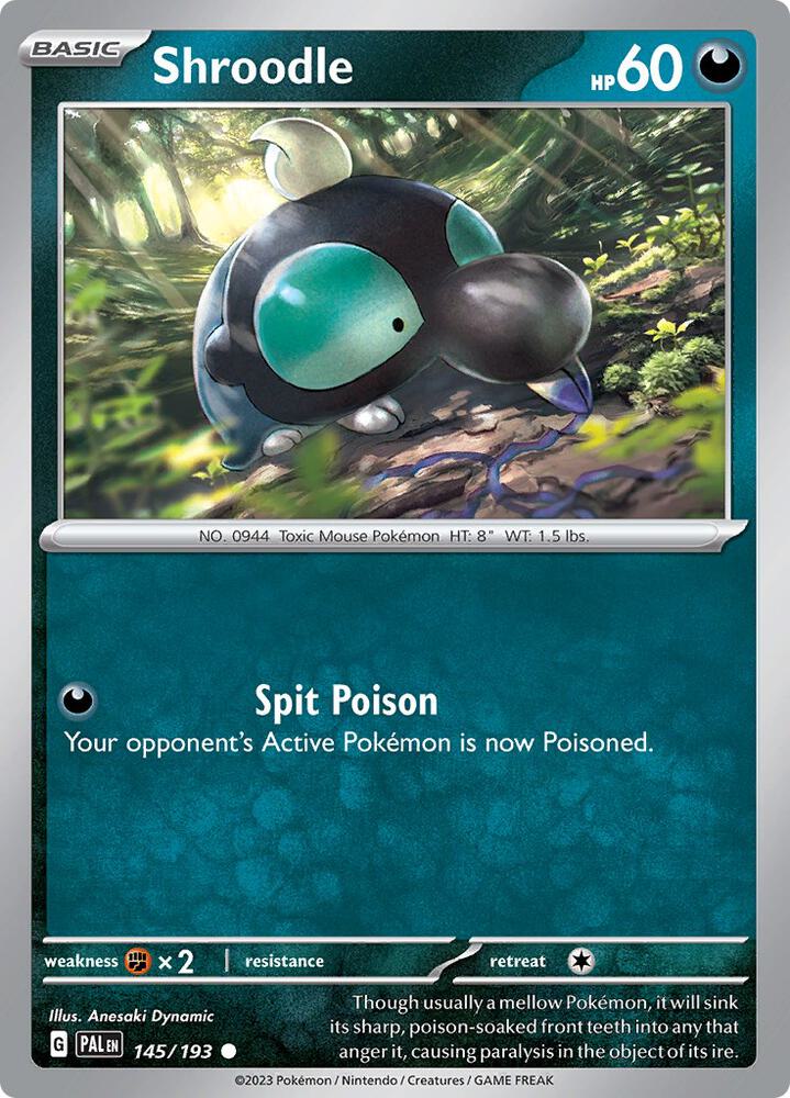 Shroodle 145/193 Normal · Paldea Evolved (PAL) by PokeMarsi on MYNTED