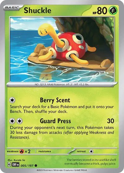 Shuckle 005/197 · Normal (Obsidian Flames) by Meeho Collectz on MYNTED