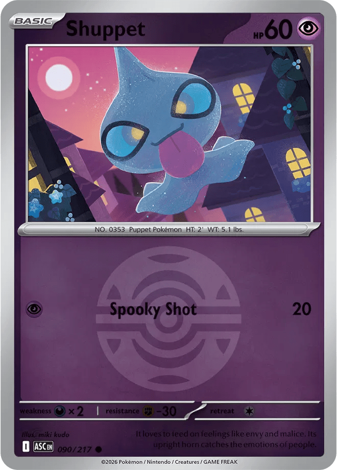 Shuppet (Dusk Ball) 090/217 (Ascended Heroes) by PokéPW on MYNTED