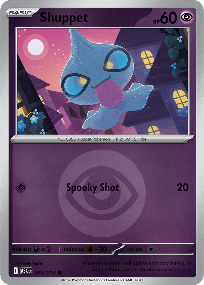 Shuppet (Energy Symbol Pattern) 090/217 Reverse Holo | Mega Evolution – Ascended Heroes by Worth the XP on MYNTED