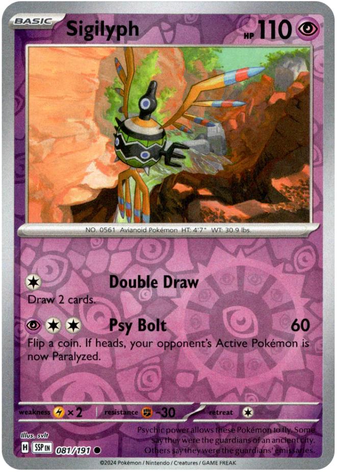 Sigilyph [Reverse Holo] 81 Pokemon Surging Sparks by Moe‘s Vault on MYNTED